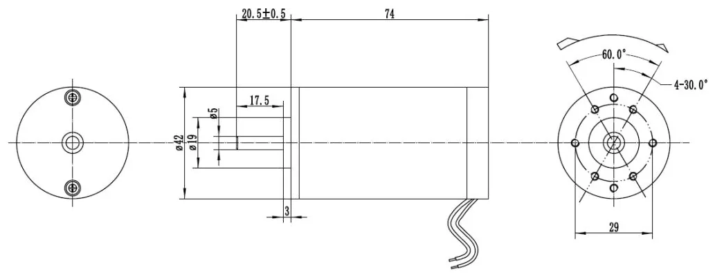 Outline drawing of the H42ZYT-74