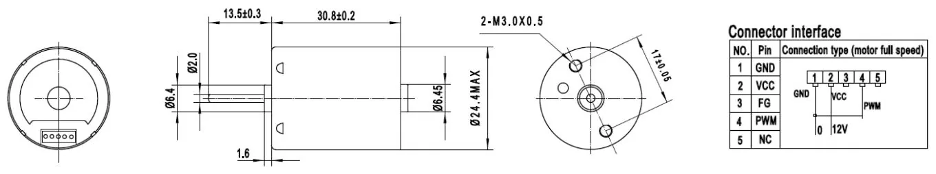 Outline drawing of the HBL-2430
