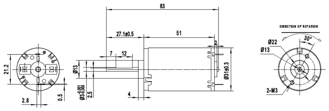 Outline drawing of the HRS-3151SH