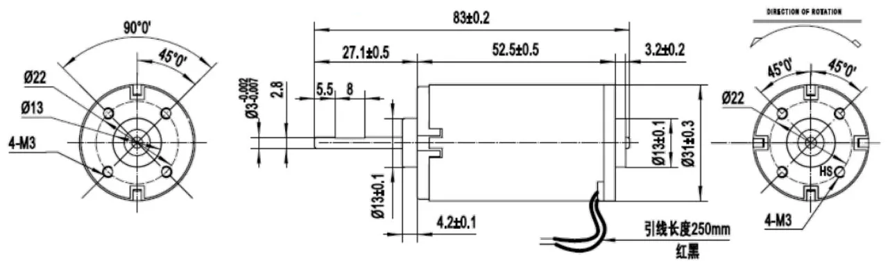 Outline drawing of the HRS-3153SH