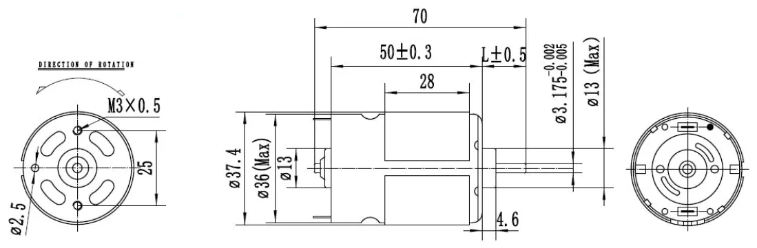 Outline drawing of the HRS-545SH