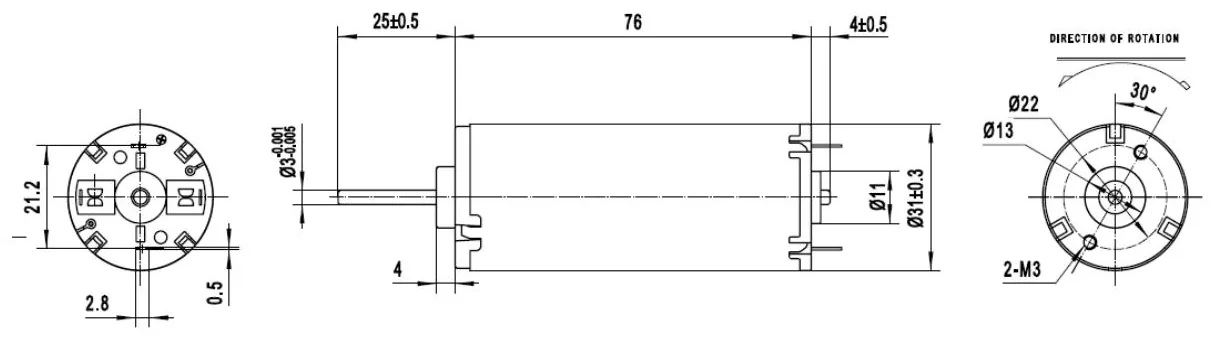 Outline drawing of the HRS3176-497SH