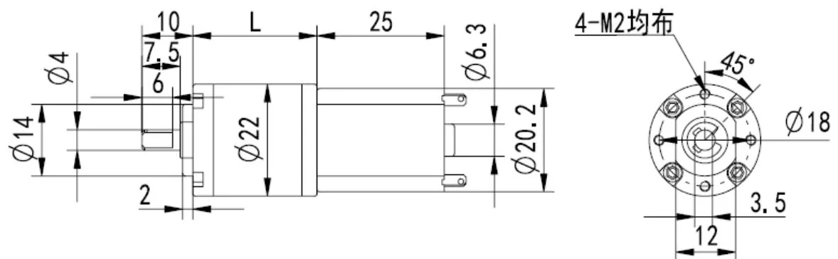 Outline drawing of the HS22JSX-130