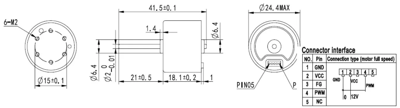 Outline drawing of the HS2418BL