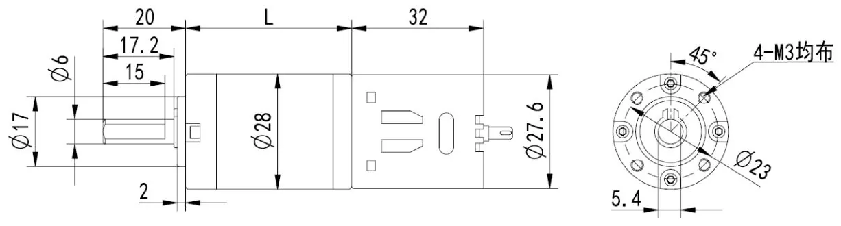 Outline drawing of the HS28JSX-365/360