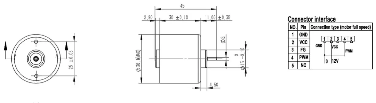 Outline drawing of the HS3630BL